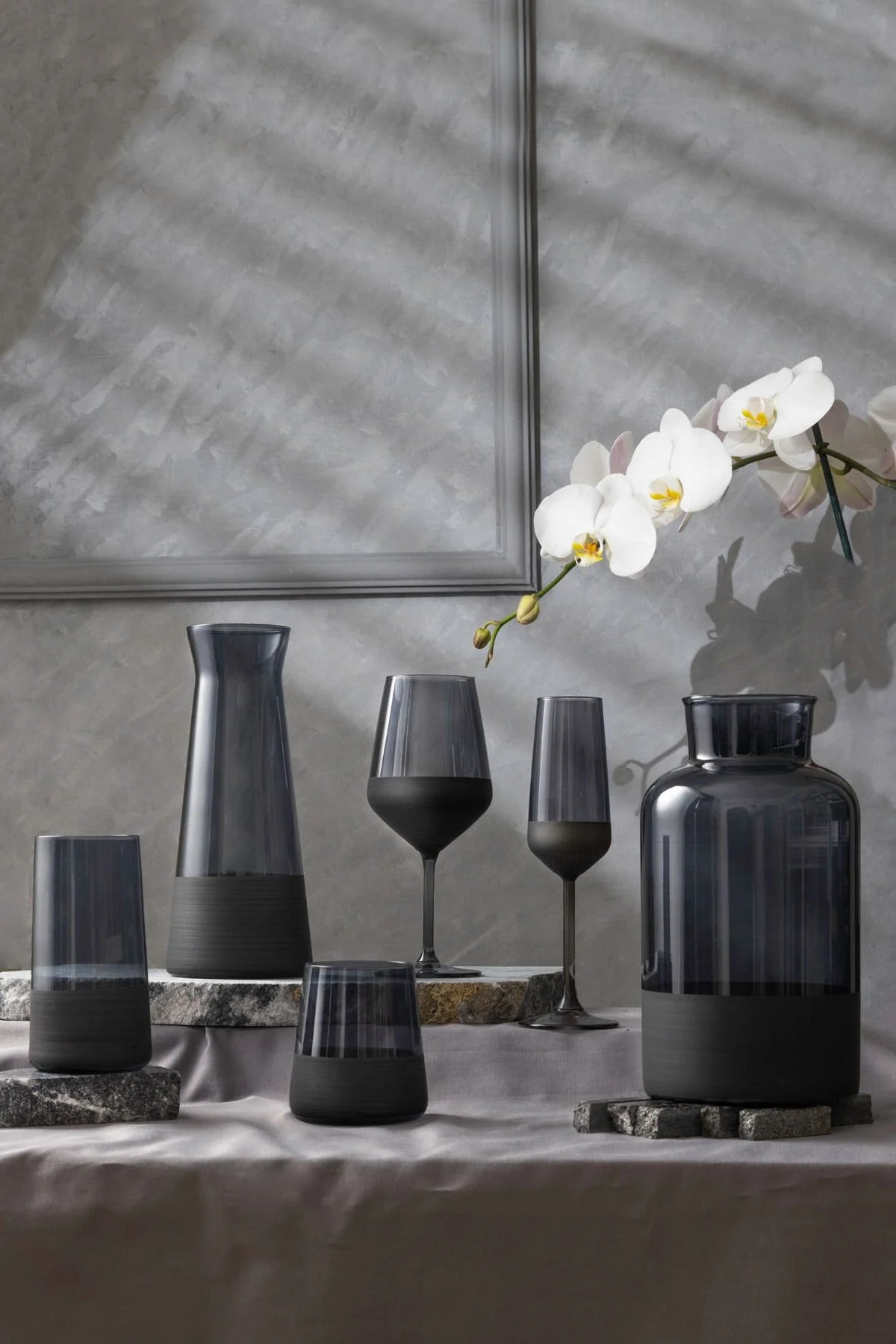 Premium Black Set Matte Elegant Water Glass Drinking 420ML