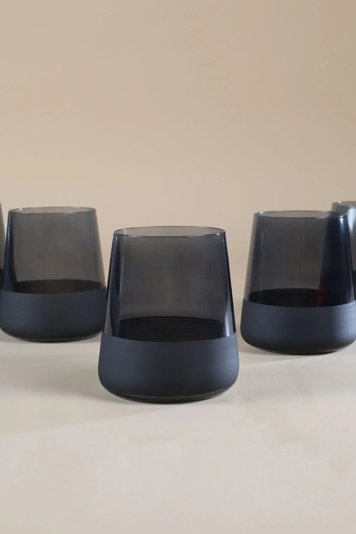 Premium Black Set  Matte Elegant Water Glass Drinking 420ML