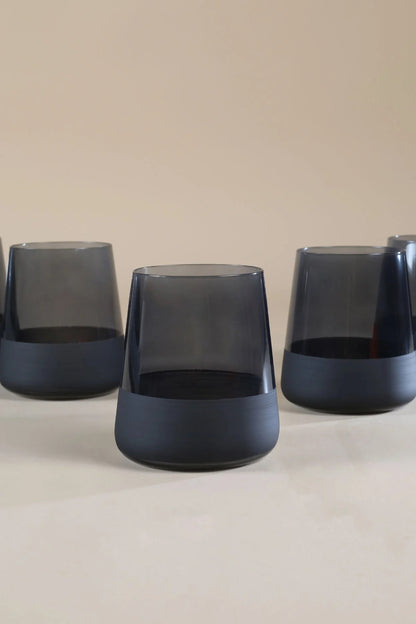 Premium Black Set  Matte Elegant Water Glass Drinking 420ML