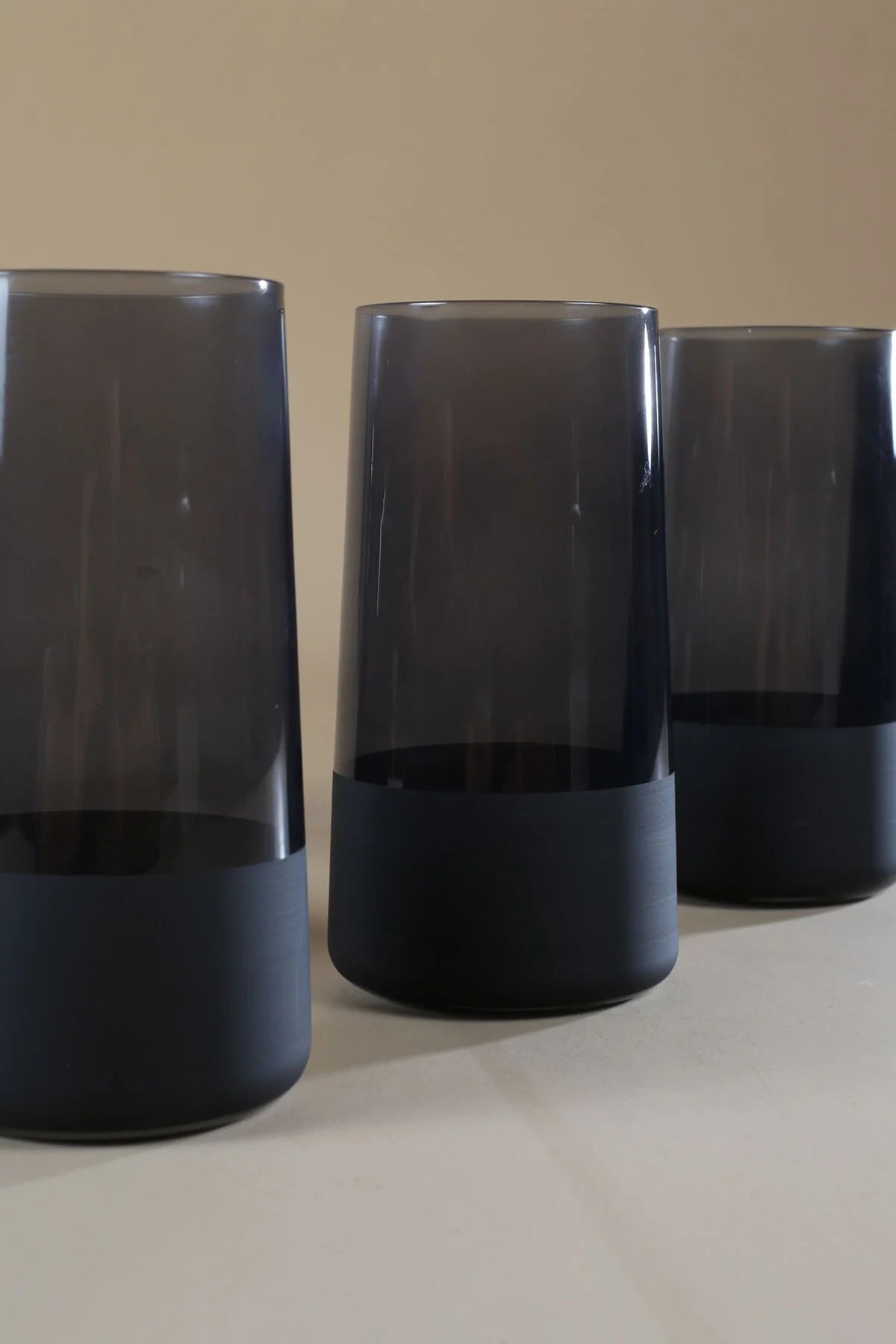 Black Drinking Glass Set Water Glasses for Home