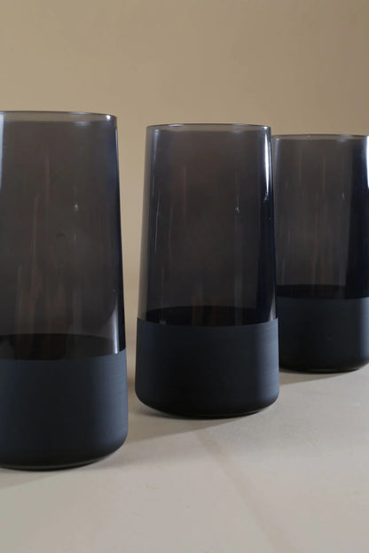 Black Drinking Glass Set Water Glasses for Home