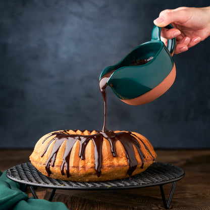 Sea Green Gravy Boat Hand Crafted Terracotta Clay with Ergonomic Handle 11 Oz