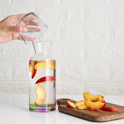 Rainbow Bedside Water Carafe and Glass Set 23..6 Oz