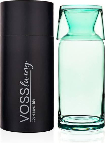 Sea Green Bedside Water Carafe and Glass Set 23.6 Oz